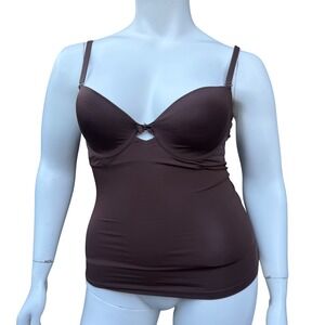 Truffles Brown Camisole Bra Top Underwire Lace Trim Y2K Coquette Romantic 36C